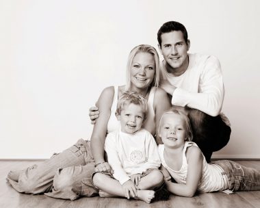 Family in black & white
