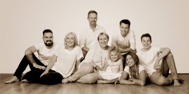 Family in sepia